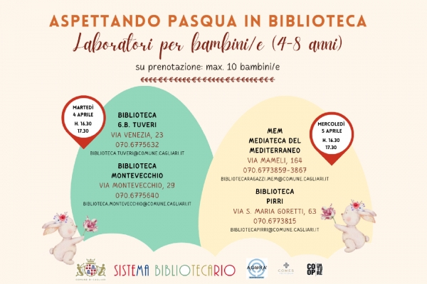 Cagliari, al via i laboratori gratuiti per bambini 4-8 anni nelle biblioteche comunali