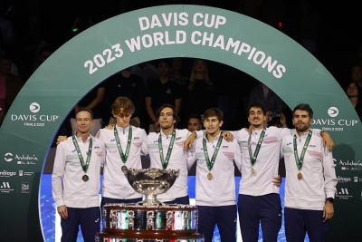 I campioni di Malaga con la Coppa Davis 2023