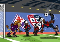 Fiorentina-Cagliari, la vignetta di Frédéric Art