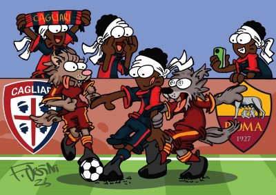 Cagliari-Roma: la vignetta di Frédéric Art