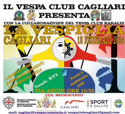 Al via domenica 18 febbraio a Cagliari la 16^ edizione di Vespiglia