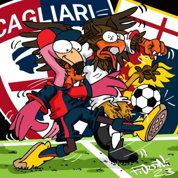 Cagliari-Genoa, la vignetta di Frédéric Art